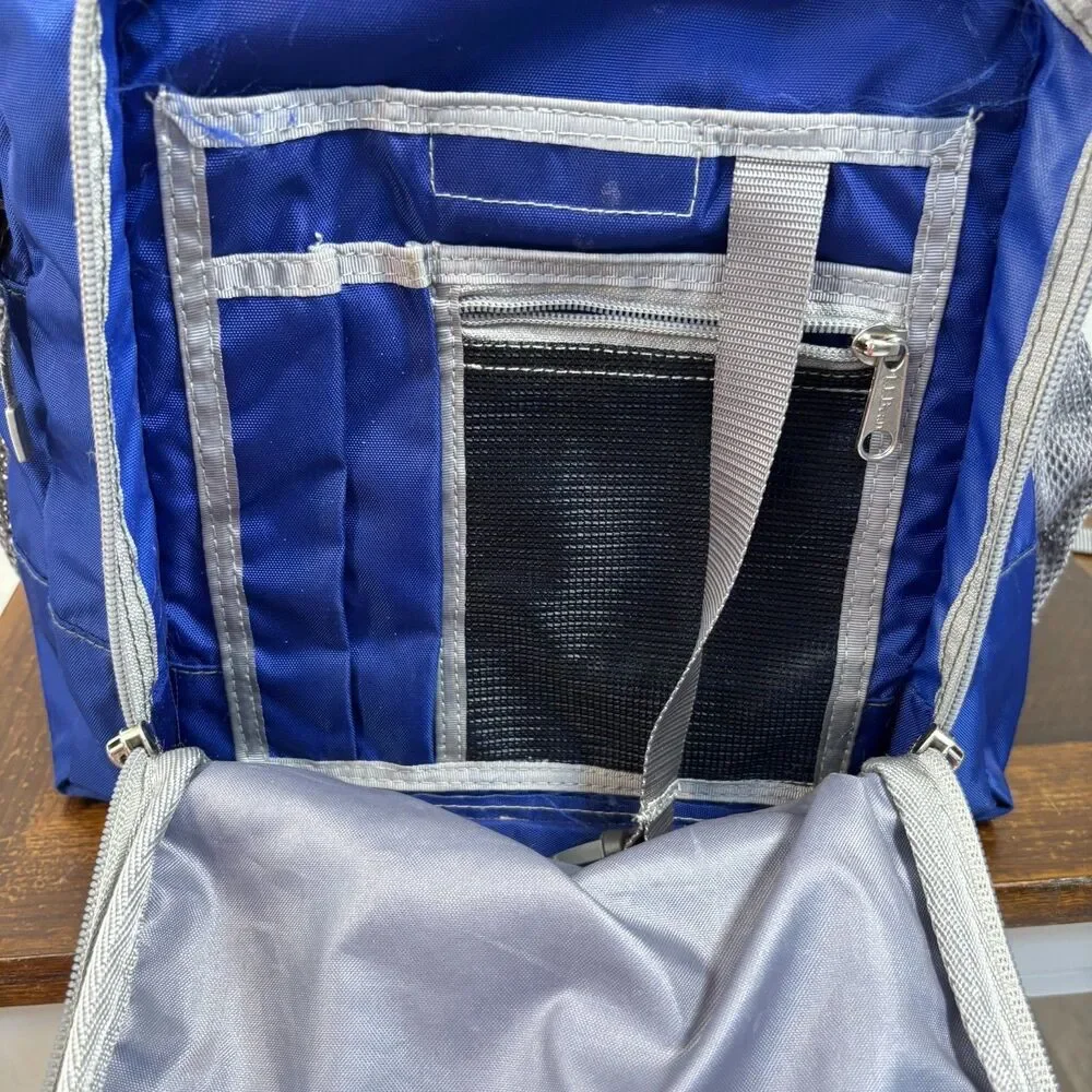 L.L.Bean Deluxe Book Pack Backpack Blue Gray School Bag Organizer 505791